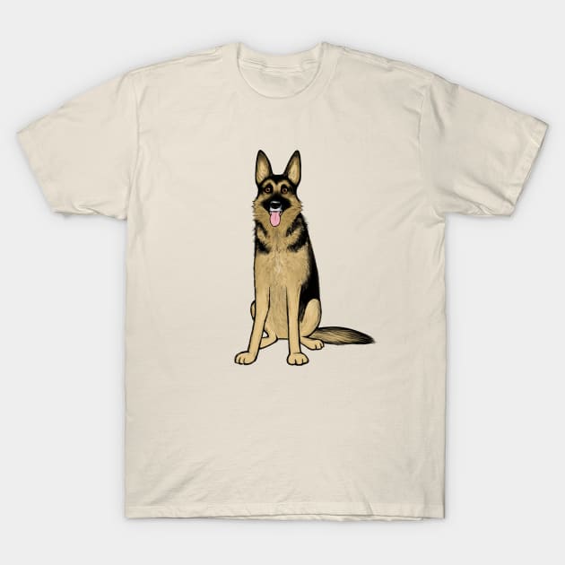 Cute German Shepherd Dog T-Shirt by Coffee Squirrel